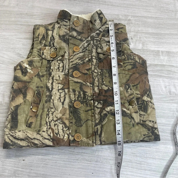 Outdoor Habitat Cotton Green Camouflage Hunting Camping Zip Vest Toddler Size 3T - Picture 9 of 11